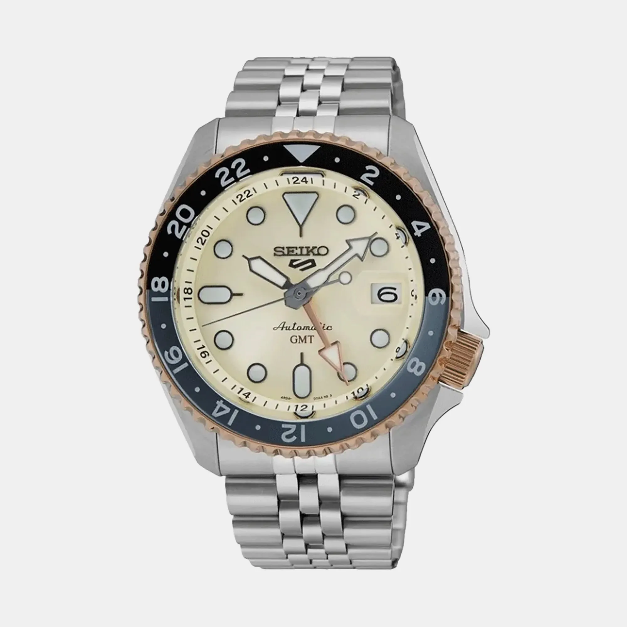 5 Sports GMT Asian Limited Edition Men Automatic Yellow Dial Analog Stainless Steel Watch SSK046K1