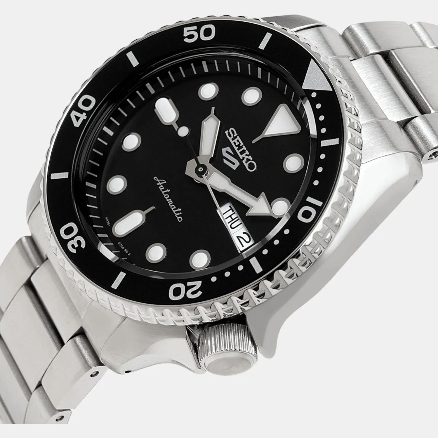 5 Sports Men Automatic Black Dial Analog Stainless Steel Watch SRPD55K1
