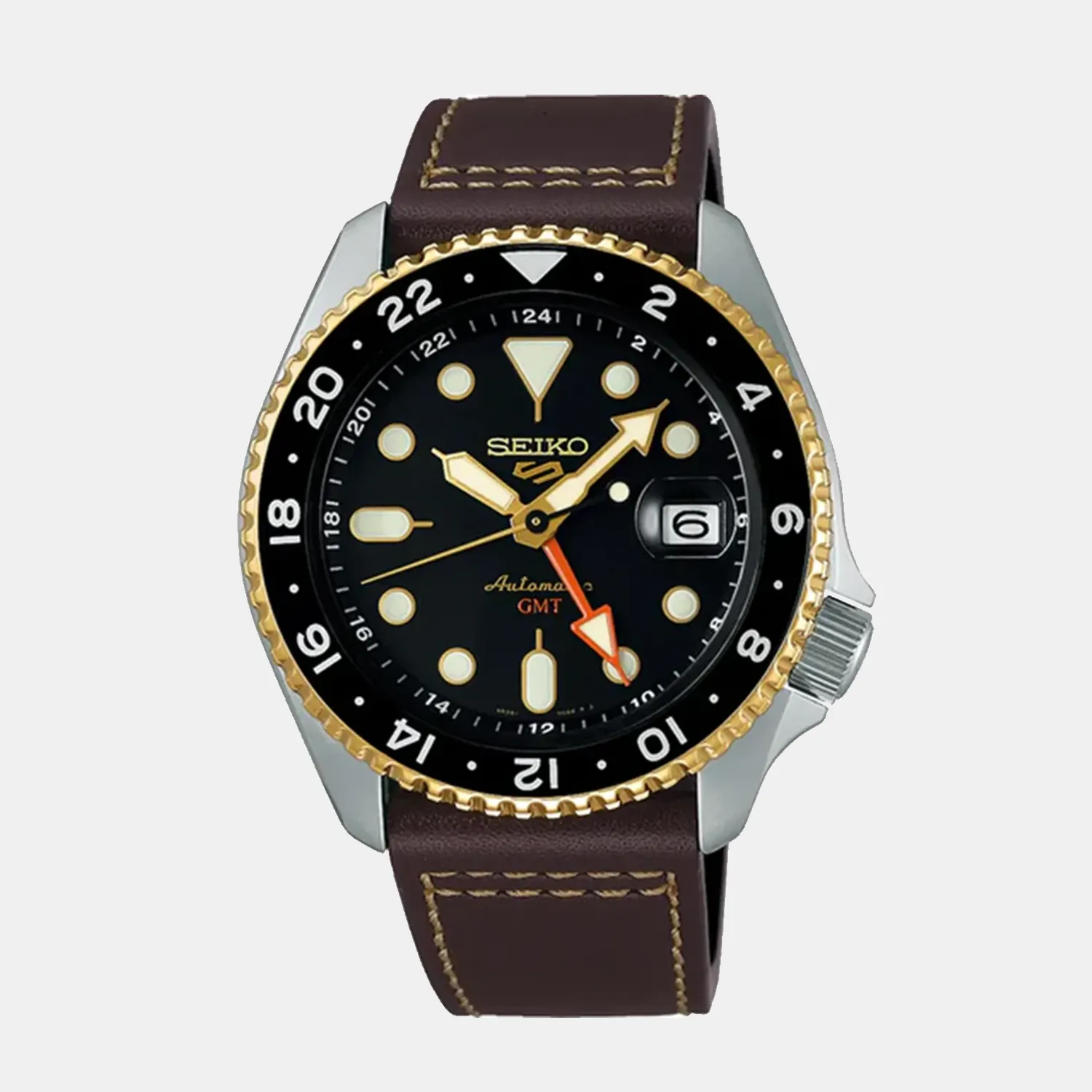 5 Sports Men Automatic Brown Dial Analog Leather Watch SSK036K1