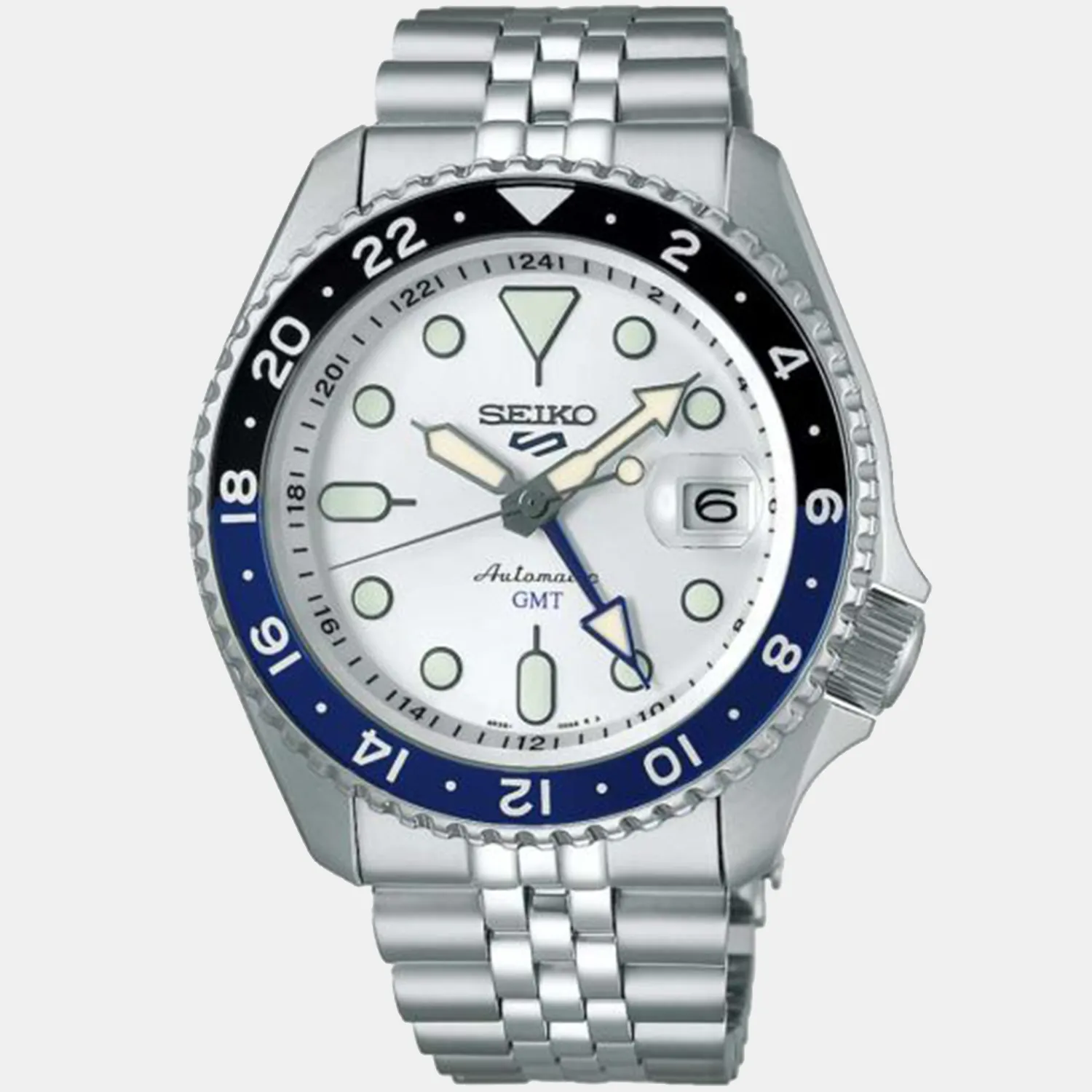 5 Sports Men Automatic White Dial Analog Stainless Steel Watch SSK033K1