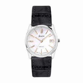 Accurist Everyday Ladies Watch Black Leather Strap 74004X
