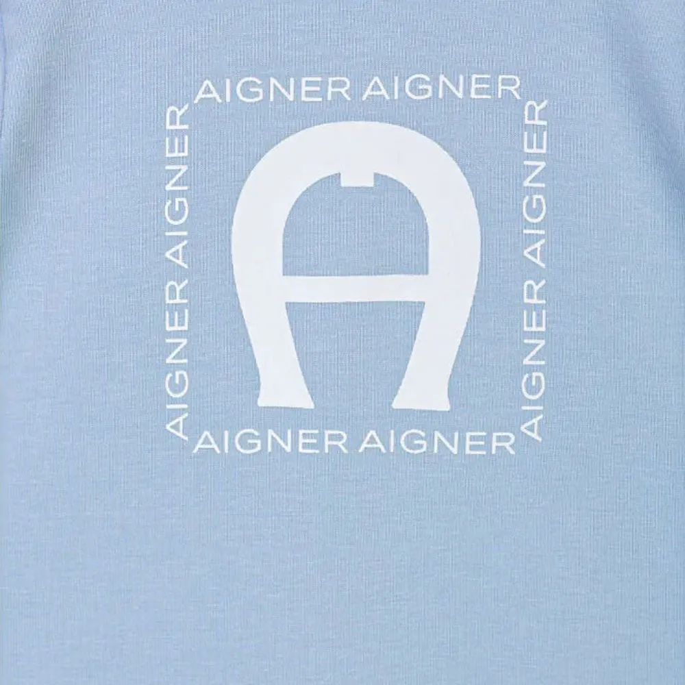 Aigner Kids New Born Blue Sleepsuit and Hat
