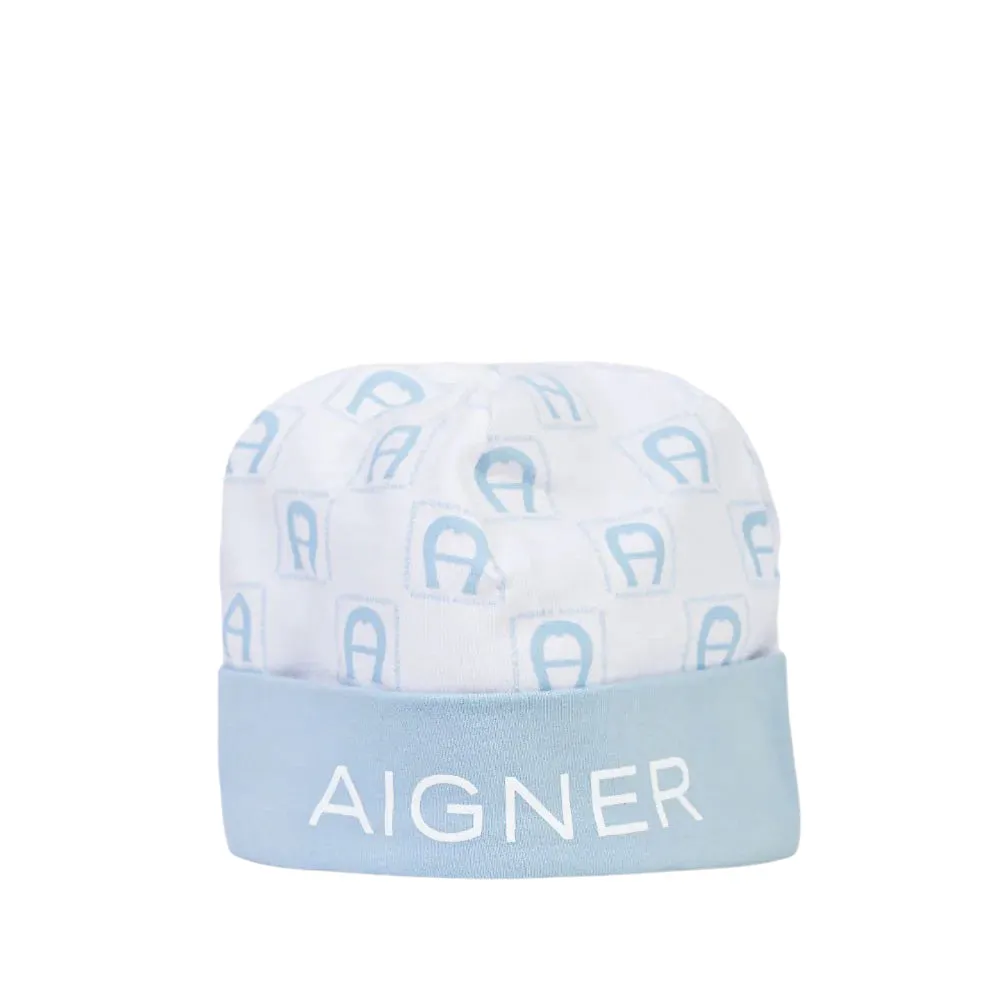 Aigner Kids New Born Blue Sleepsuit and Hat