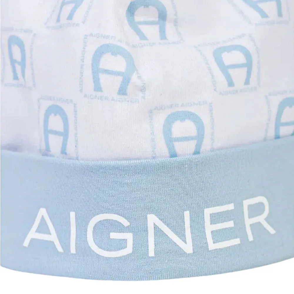 Aigner Kids New Born Blue Sleepsuit and Hat