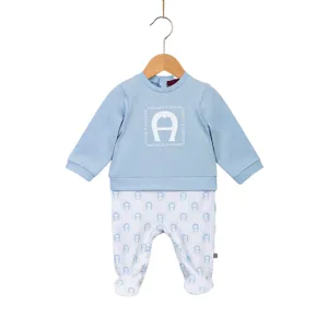 Aigner Kids New Born Blue Sleepsuit and Hat
