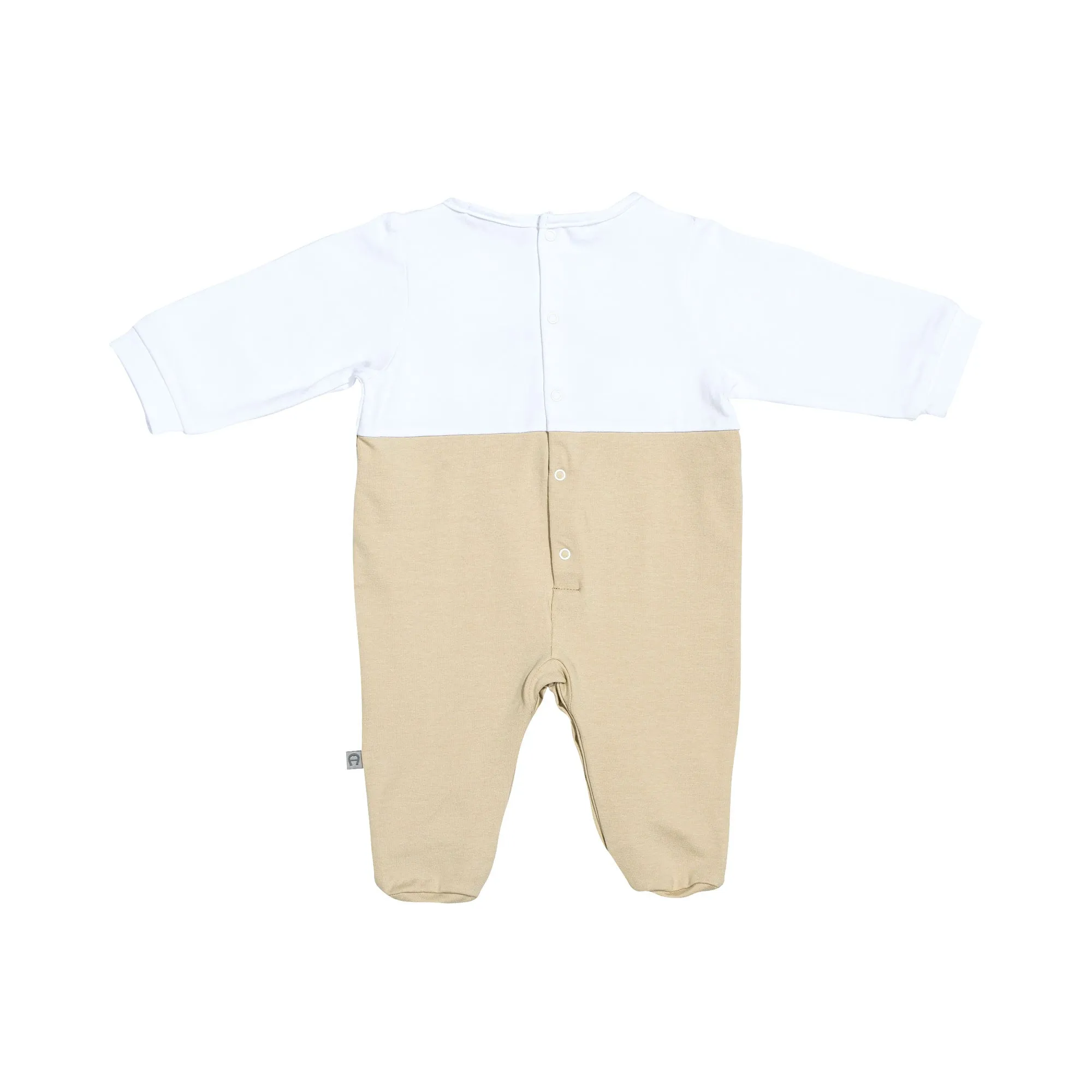 Aigner Kids New Born Boy's Beige & White Sleepsuit Set