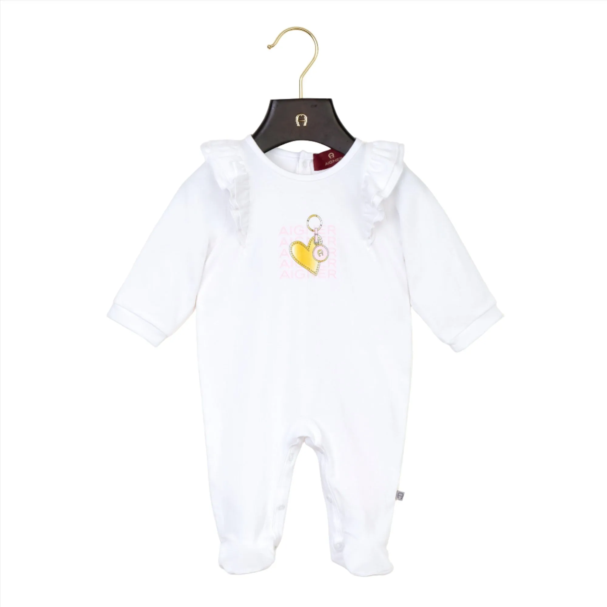Aigner Kids New Born Girl's White Sleepsuit