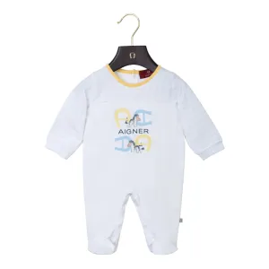 Aigner Kids New Born White Boy's Sleepsuit