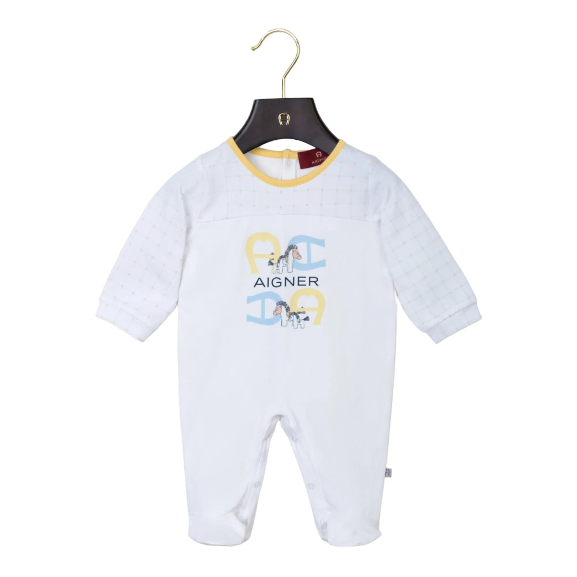 Aigner Kids New Born White Boy's Sleepsuit
