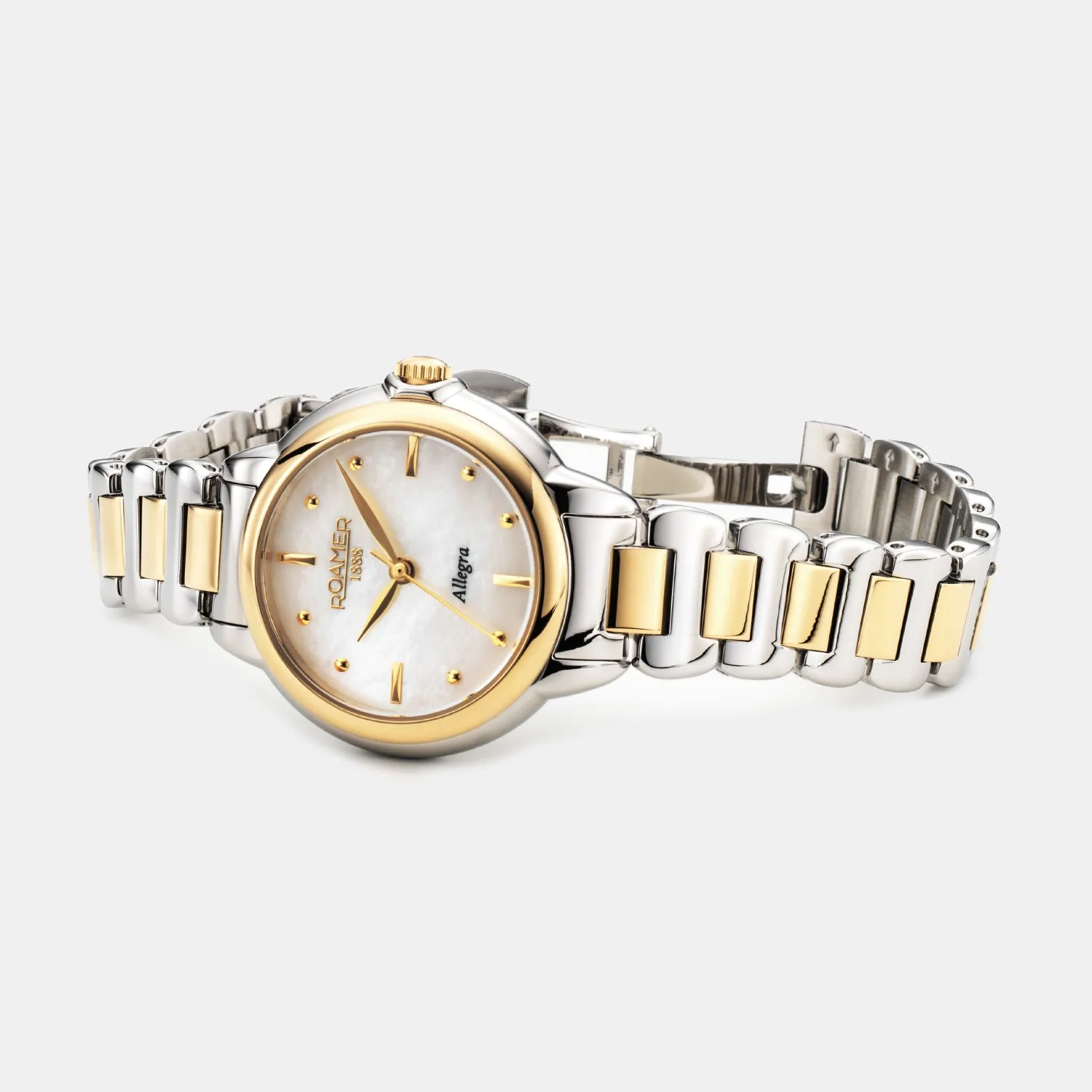 Allegra Women Quartz White Mother Of Pearl Dial Analog Stainless Steel Watch 977847 47 20 20