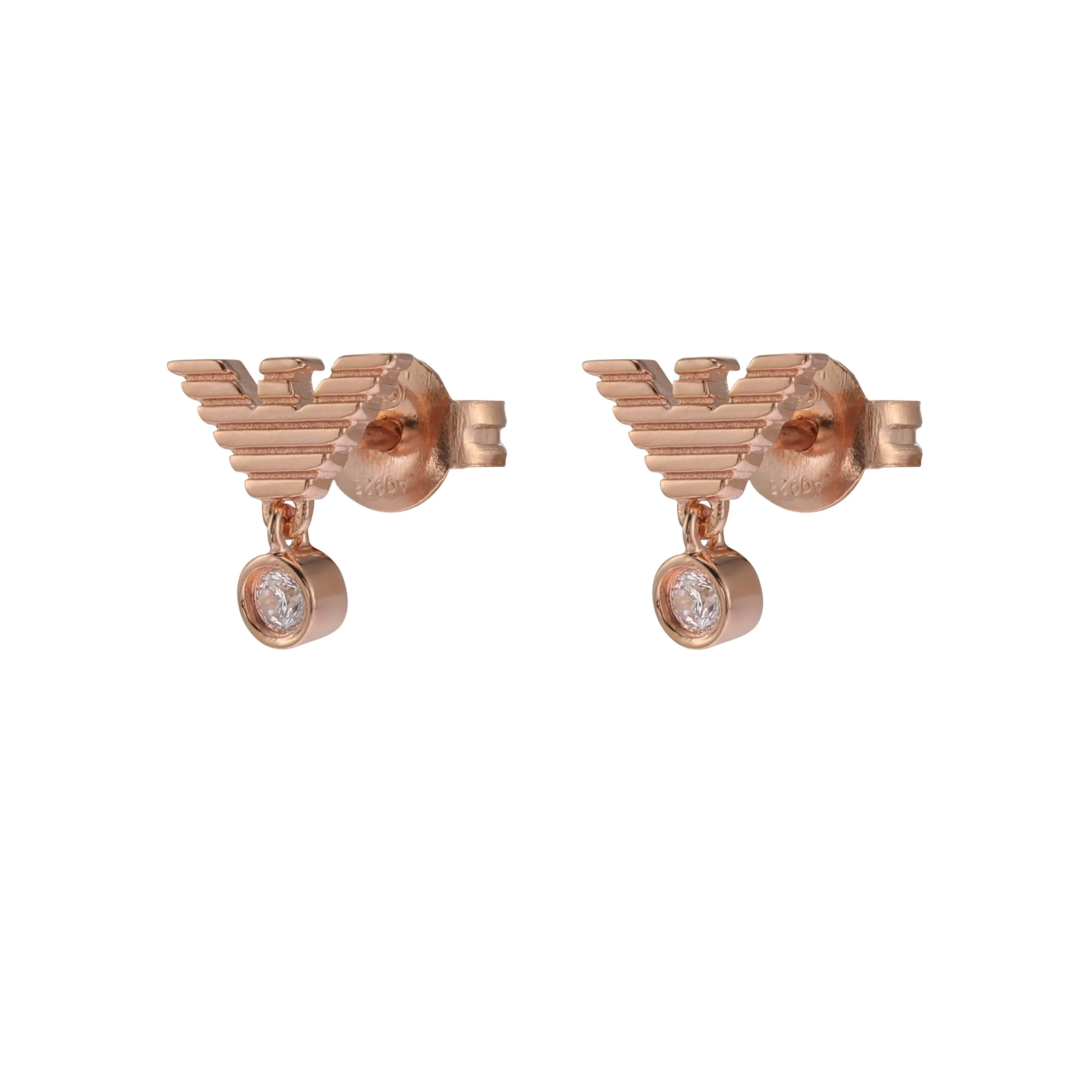 Armani Elegant Rose Gold Earrings with Cubic Zirconia EG3582221