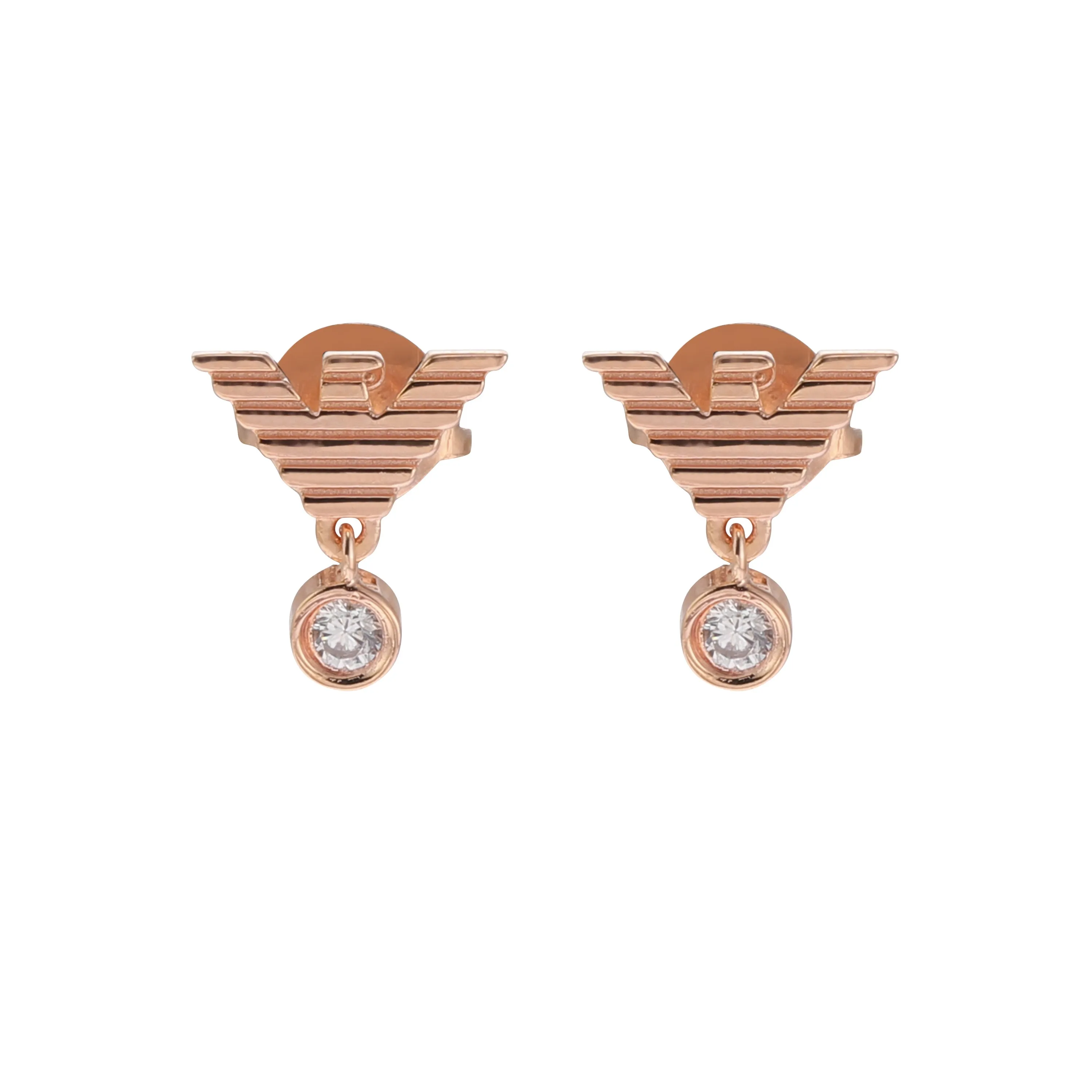 Armani Elegant Rose Gold Earrings with Cubic Zirconia EG3582221