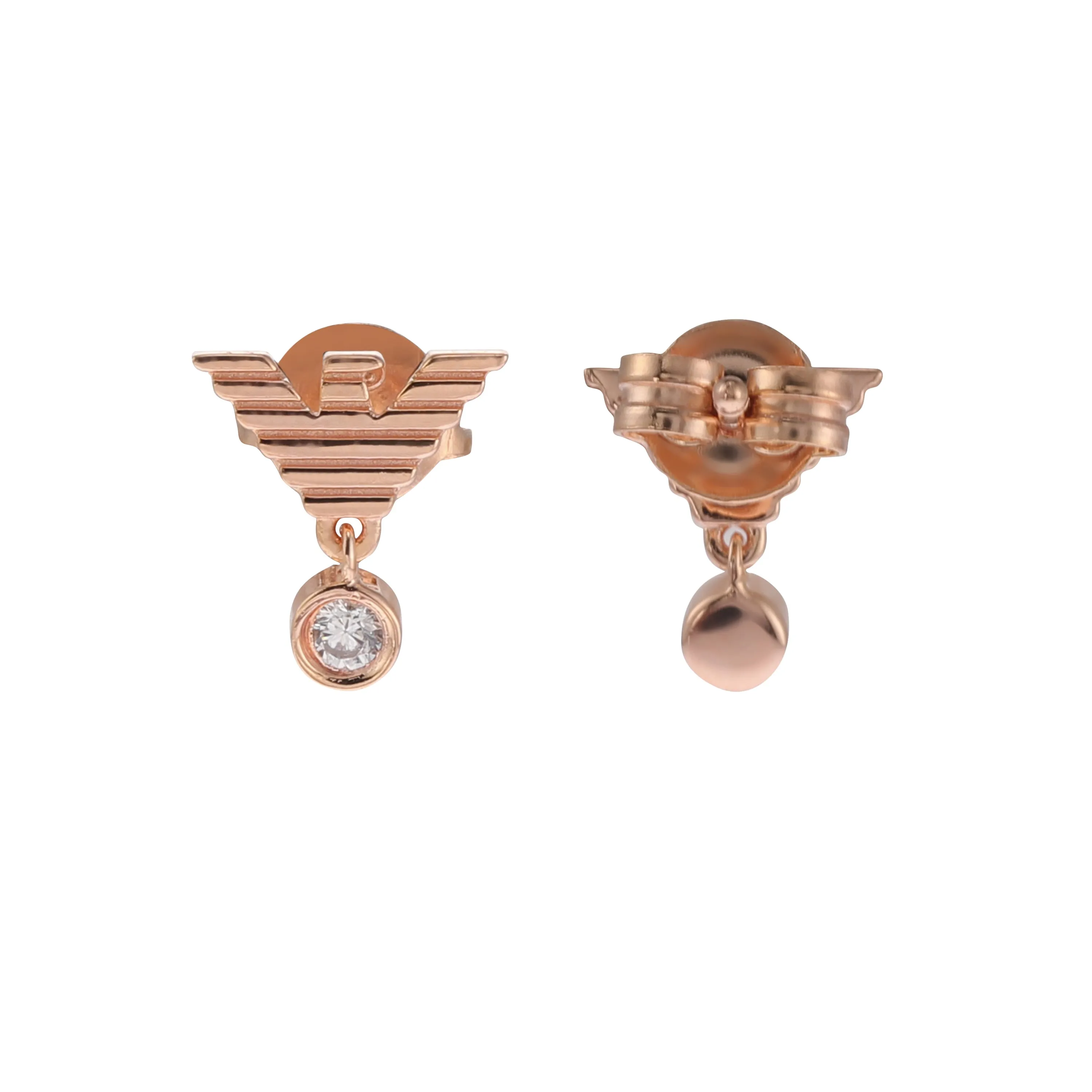 Armani Elegant Rose Gold Earrings with Cubic Zirconia EG3582221