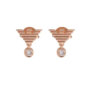 Armani Elegant Rose Gold Earrings with Cubic Zirconia EG3582221