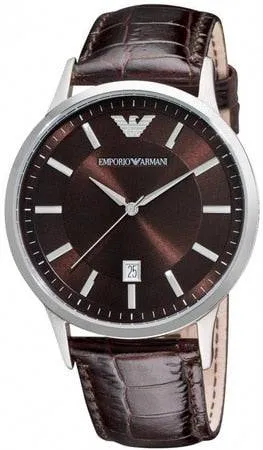 Armani Emporio Men's Brown Leather Swiss Quartz Watch AR2413