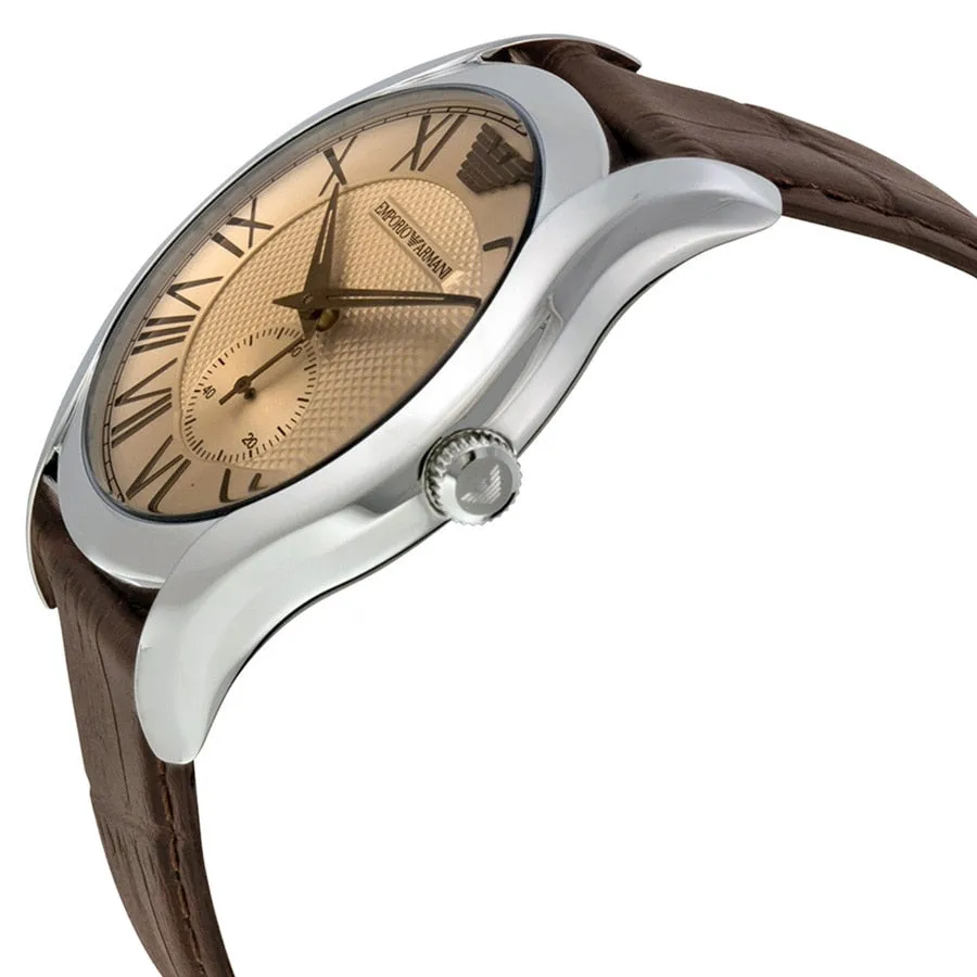 Armani Emporio Valente Quartz Watch with Brown Leather Band SKU EVALQ01