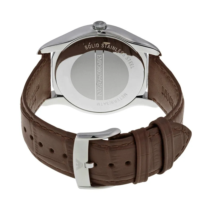 Armani Emporio Valente Quartz Watch with Brown Leather Band SKU EVALQ01
