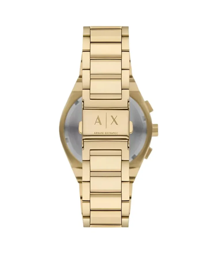 Armani Exchange Gold Chronograph Black Dial Watch AX4180