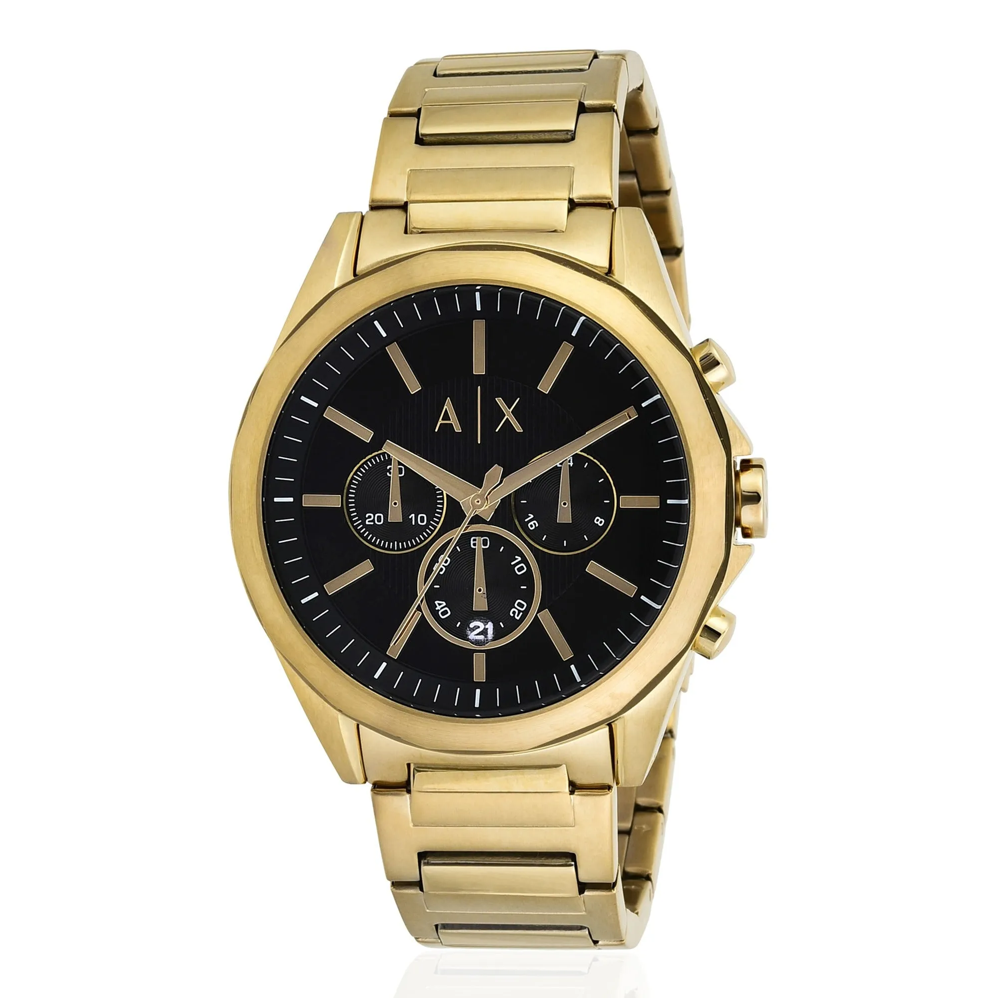 Armani Luxurious Gold Chronograph Black Dial Watch for Men AX2611