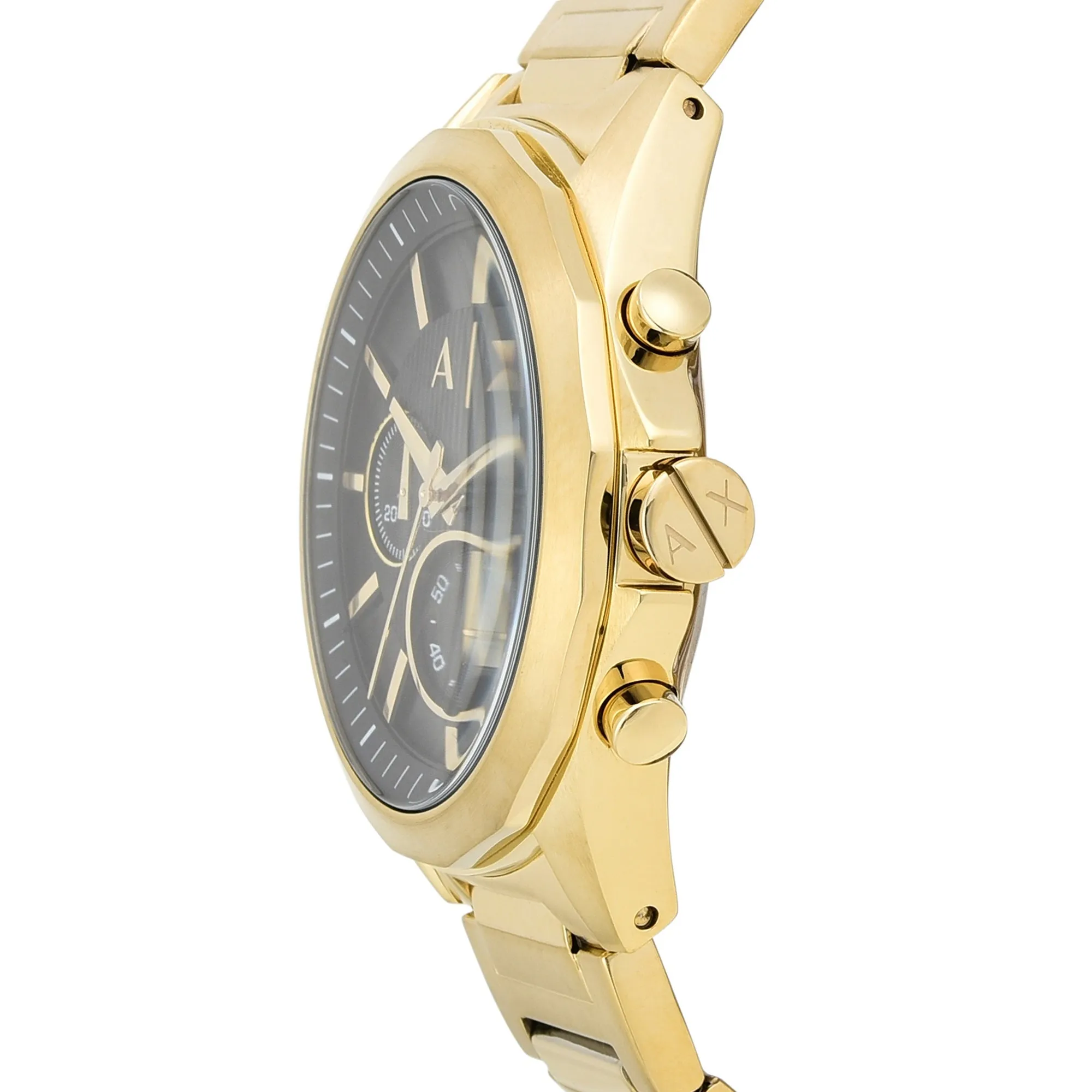 Armani Luxurious Gold Chronograph Black Dial Watch for Men AX2611
