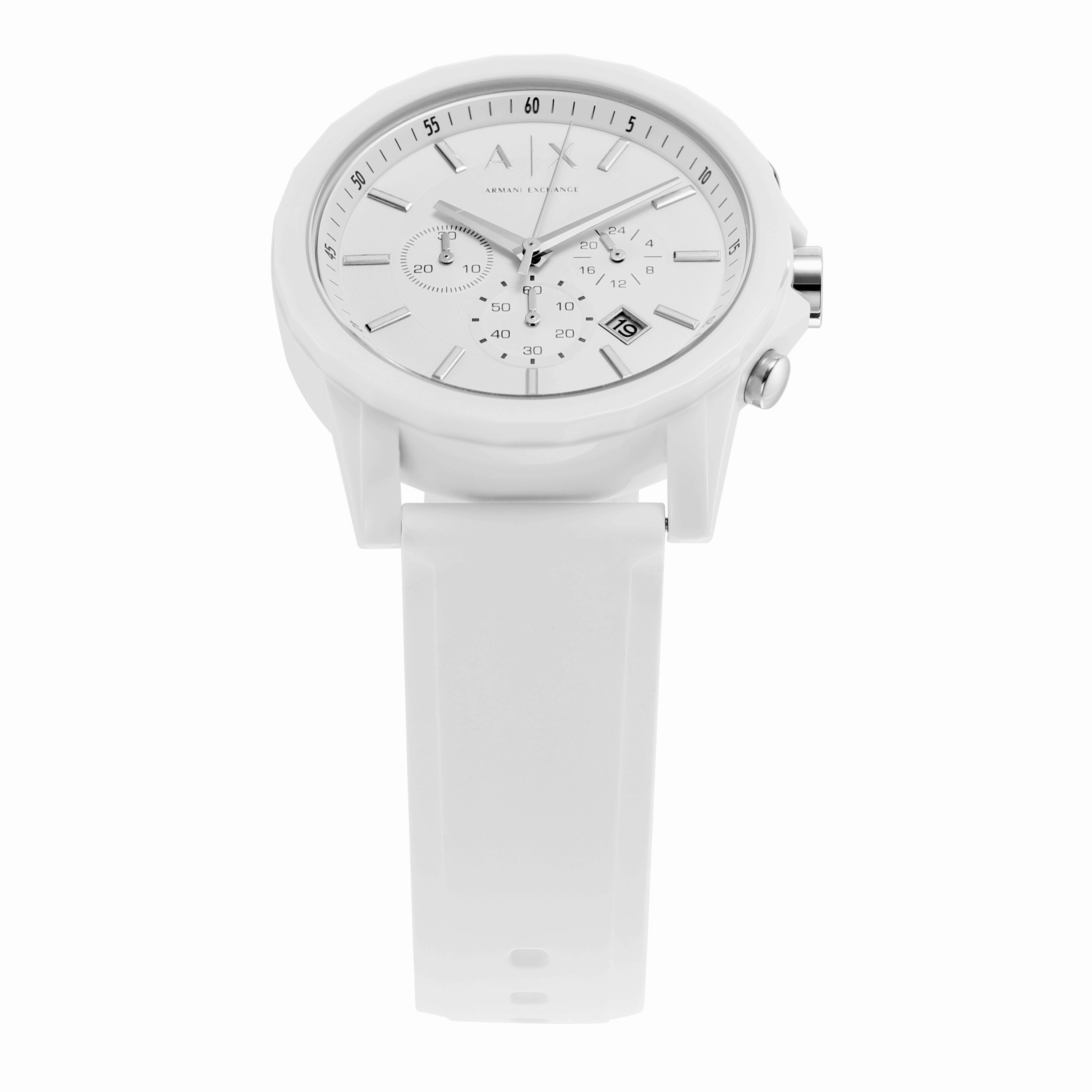 Armani AX1325 Luxe Chronograph White Rubber band AX1325