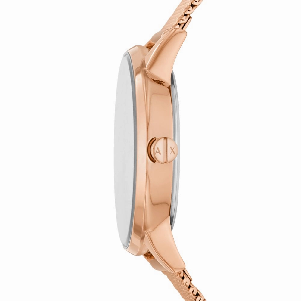 Armani Exchange Two-Hand Rose Gold-Tone Stainless Steel Watch and Bracelet Gift Set AX7121