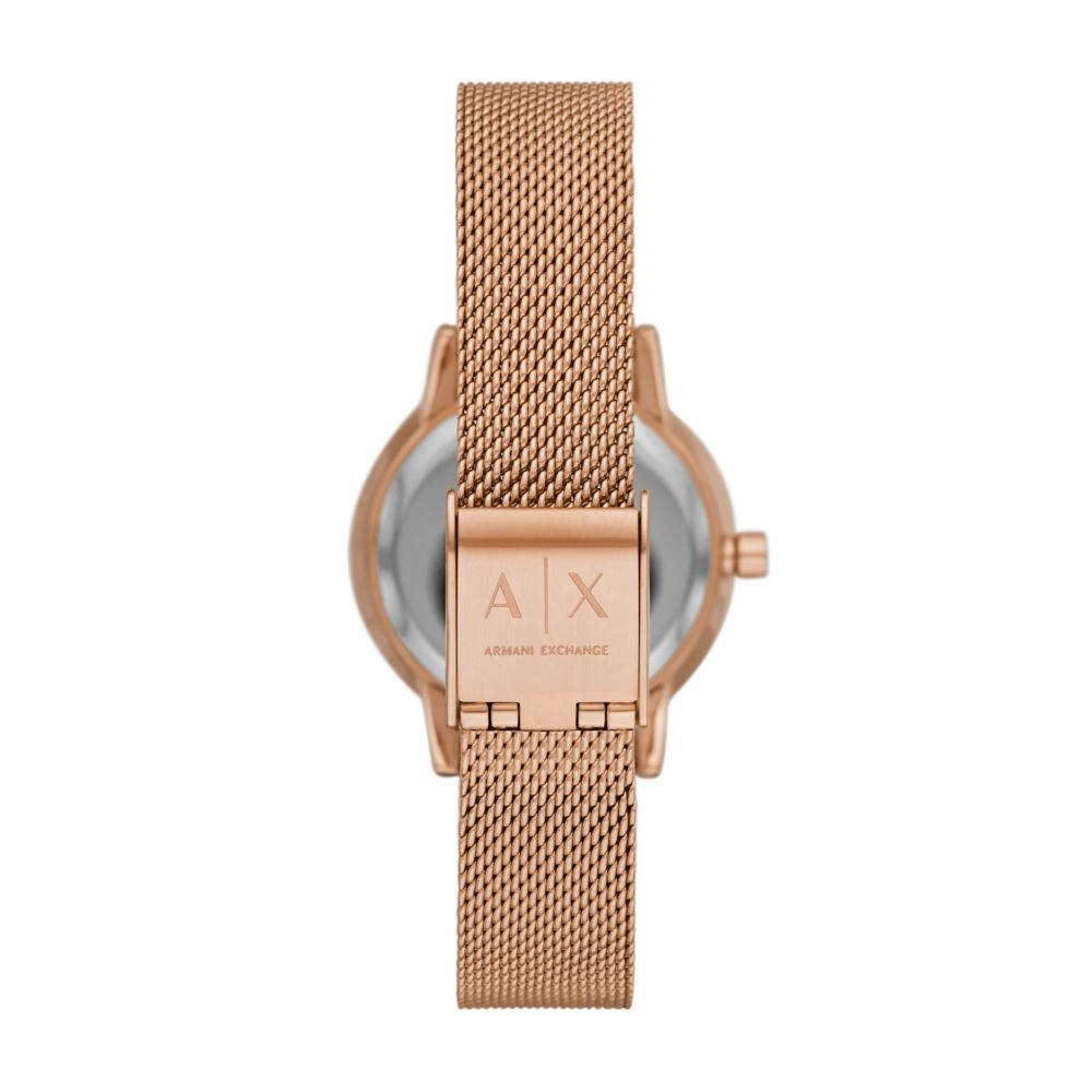 Armani Exchange Two-Hand Rose Gold-Tone Stainless Steel Watch and Bracelet Gift Set AX7121
