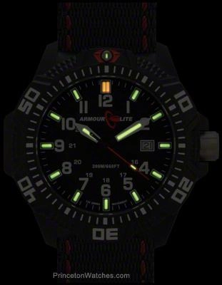 ArmourLite Caliber Series - Red & White - Nylon Strap - Tritium - Date - 200m