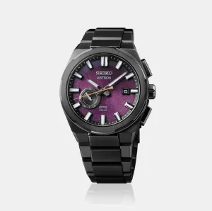 Astron GPS Solar 3X Yozakura - Cherry Blossom by night - Limited Edition Purple Dial Analog Stainless Steel Watch SSJ029J1
