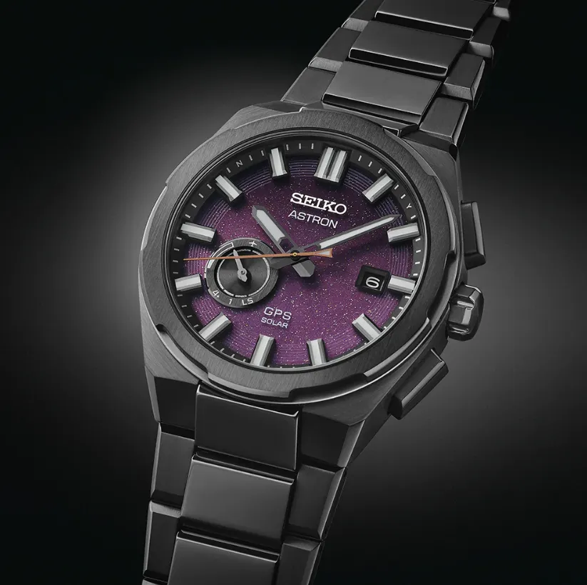 Astron GPS Solar 3X Yozakura - Cherry Blossom by night - Limited Edition Purple Dial Analog Stainless Steel Watch SSJ029J1