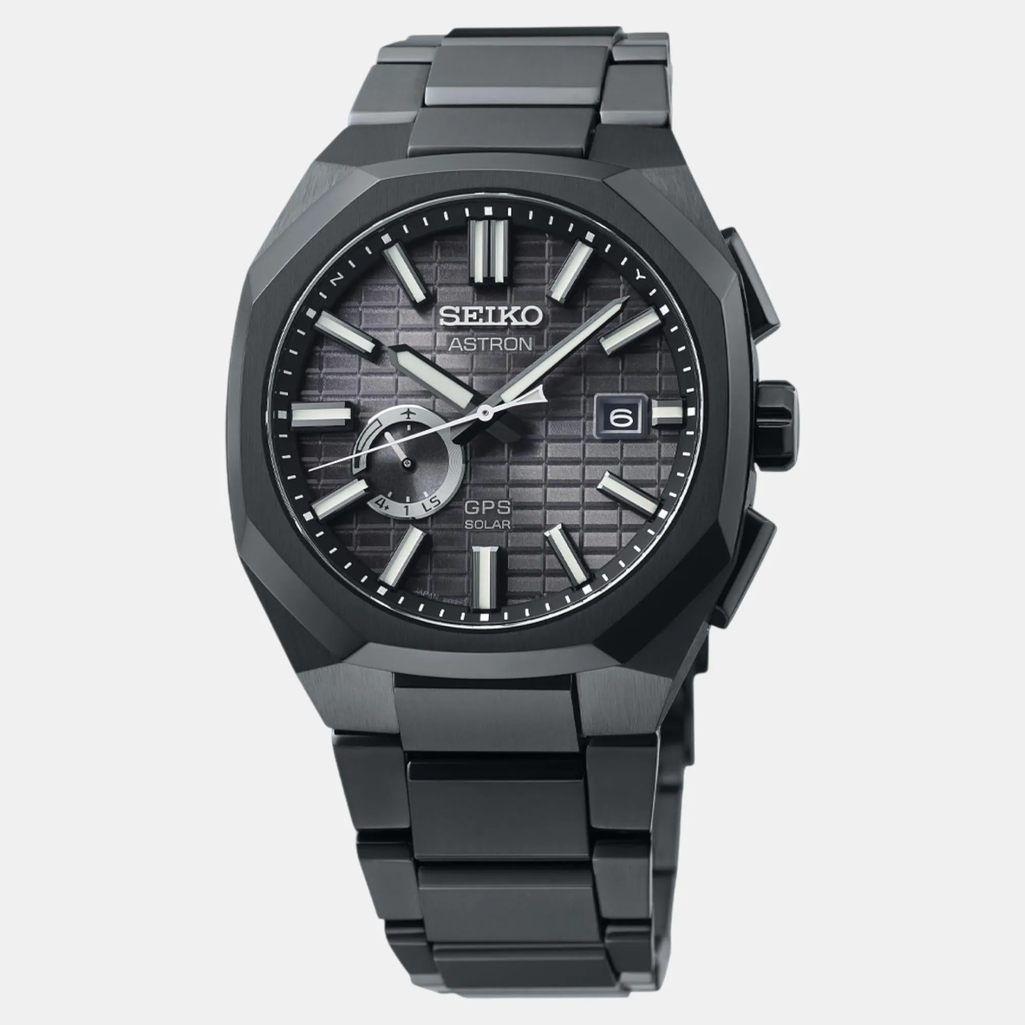 Astron Men Solar Black Dial Analog Stainless Steel Watch SSJ015J1