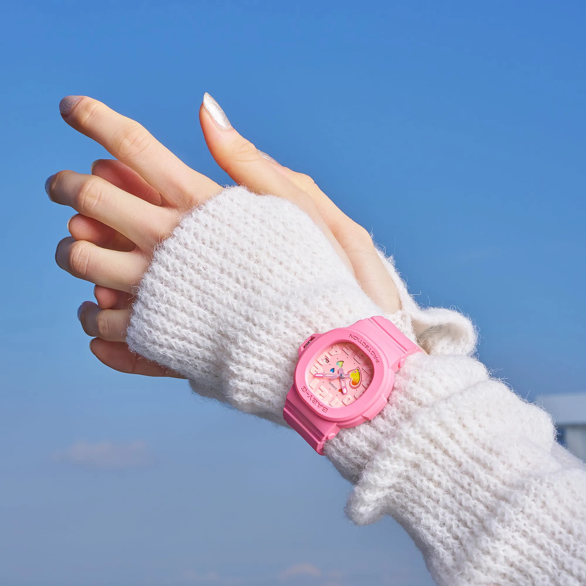 Baby-G Ana Swing Heart Dial Pink Resin Band Watch BGA10-4A