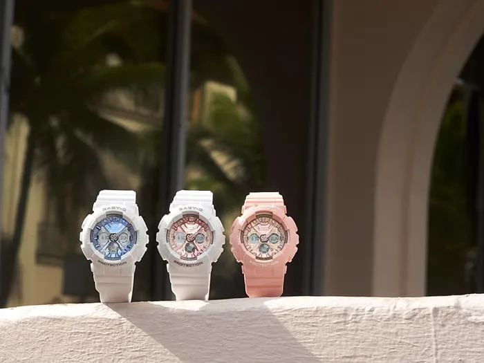 Baby-G Analogue Digital Pink Resin Band Watch BA130-4A