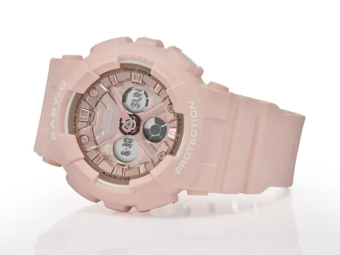 Baby-G Analogue Digital Pink Resin Band Watch BA130-4A