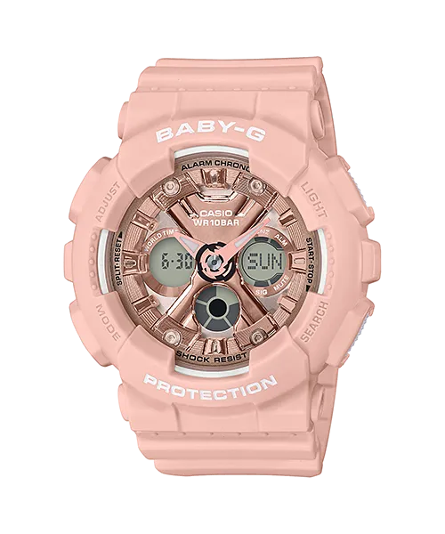 Baby-G Analogue Digital Pink Resin Band Watch BA130-4A