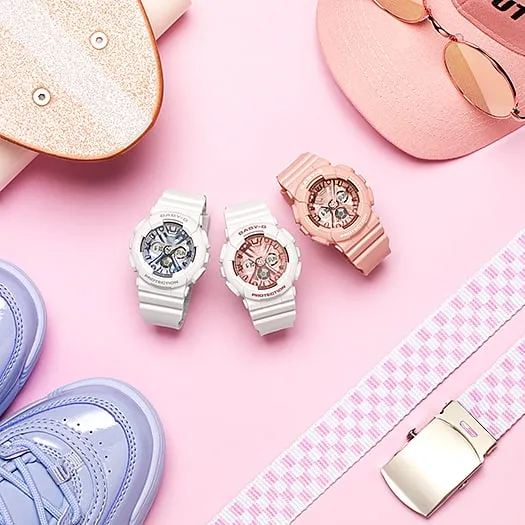 Baby-G Analogue Digital Pink Resin Band Watch BA130-4A