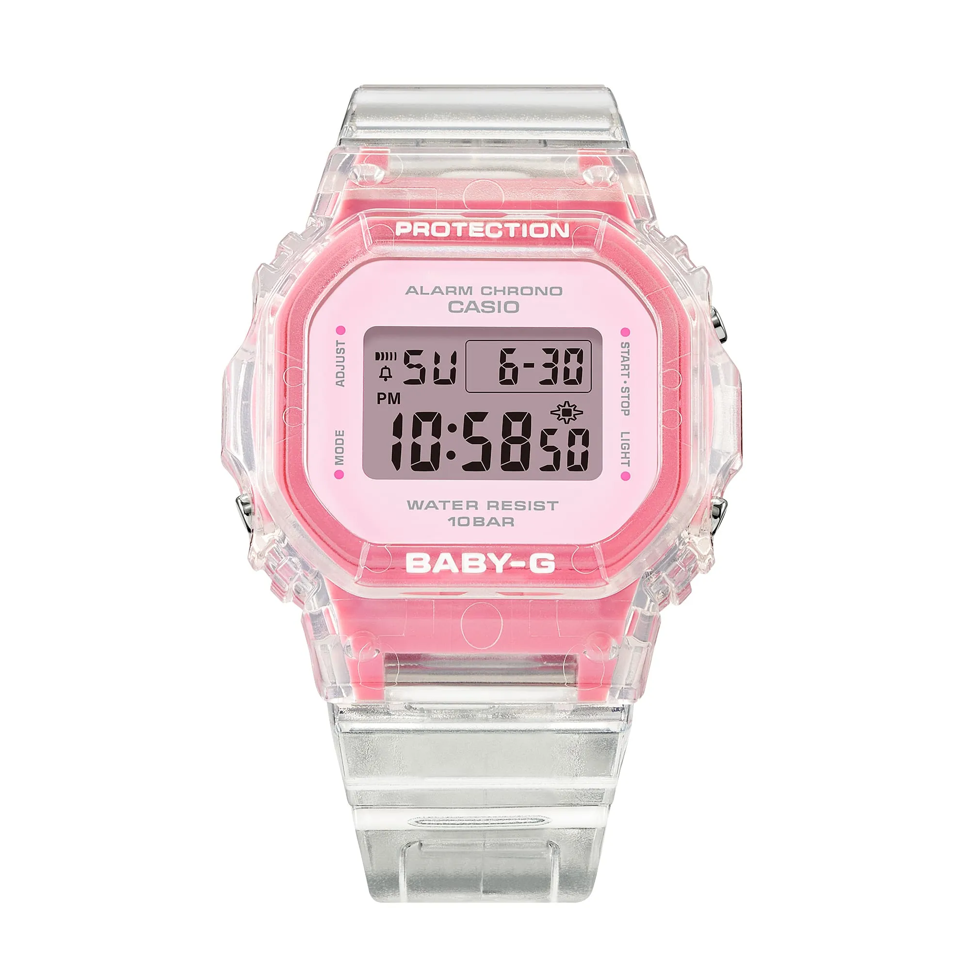 Baby-G Pink Dial Transparent Resin Band Watch BGD565SJ-7D