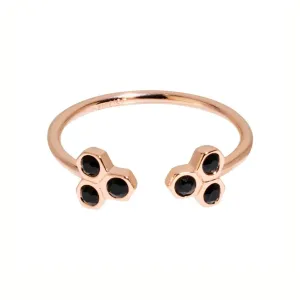 Bague CLUSE Essentielle Rose Gold Black Crystal Hexagons CLJ40008
