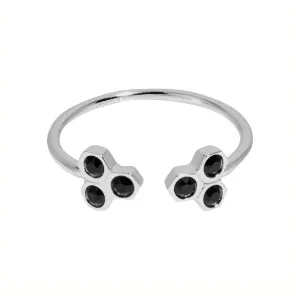 Bague CLUSE Essentielle Silver Black Crystal Hexagons CLJ42008