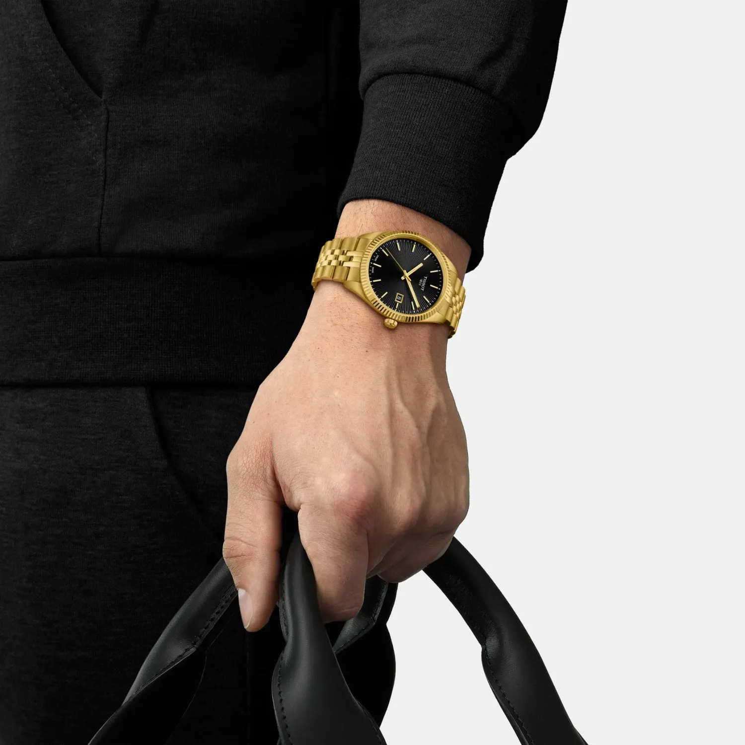 Ballade T-Classic Men Quartz Black Dial Analog Stainless Steel Watch T1564103305100