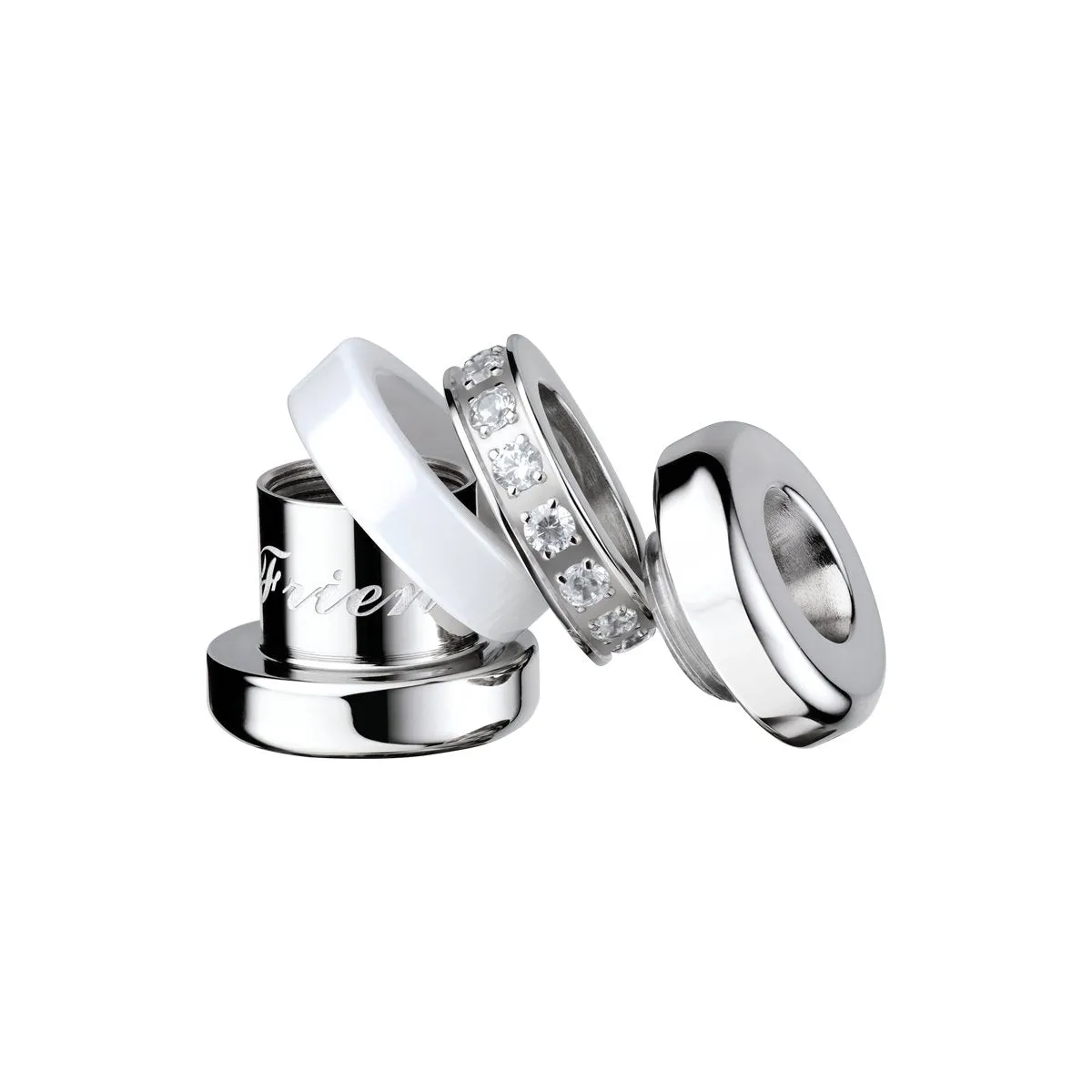 BERING Arctic Symphony Polished Silver Detachable Charm Set