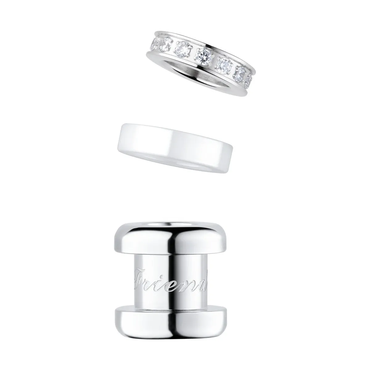 BERING Arctic Symphony Polished Silver Detachable Charm Set