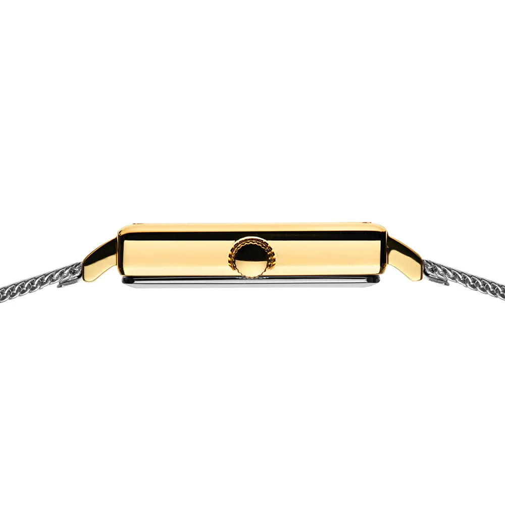 Bering Classic 26mm Polished Gold Case and Silver Strap Watch