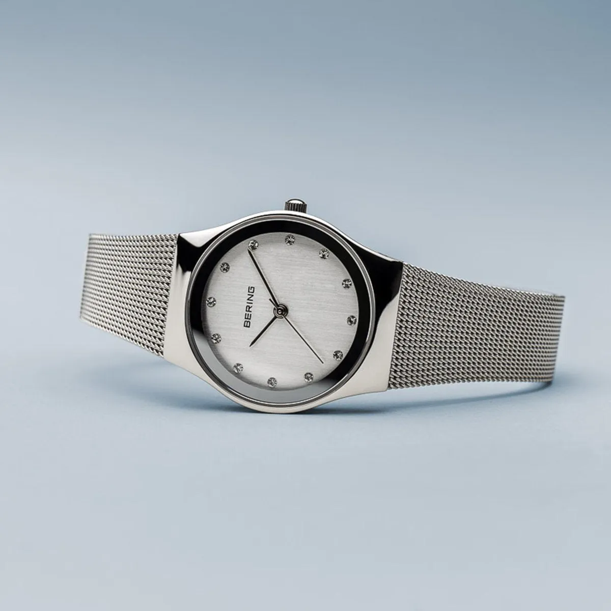Bering Classic Polished Silver Milanese Mesh Watch