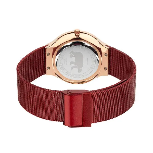 Bering Ladies Red watch w/mesh bracelet| 14539-363