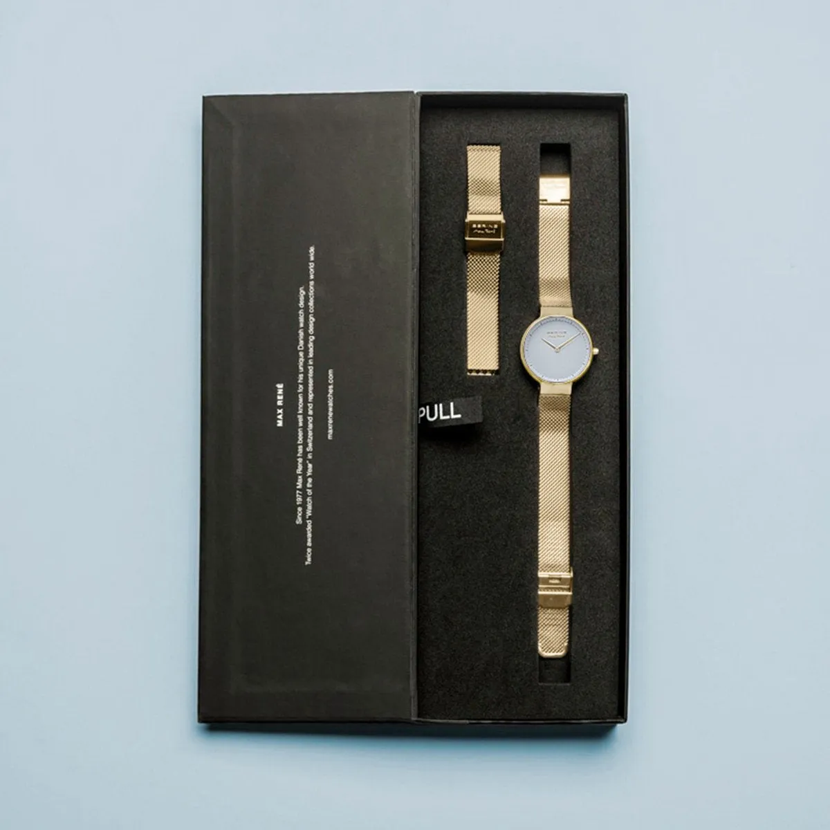Bering Max Ren Polished Gold Mesh Watch