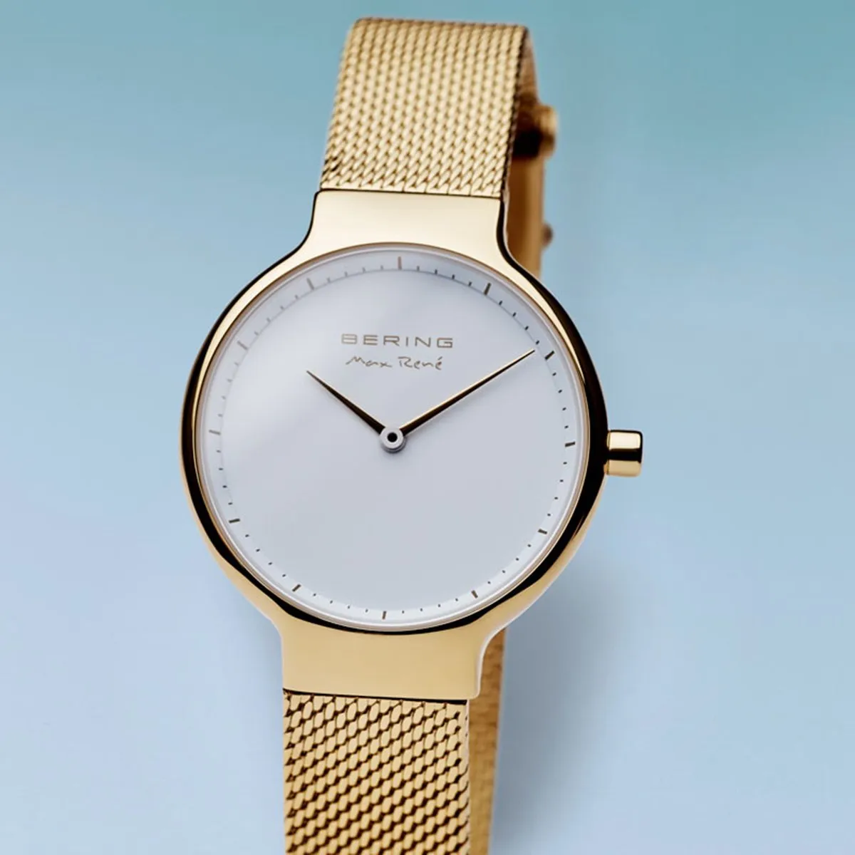 Bering Max Ren Polished Gold Mesh Watch