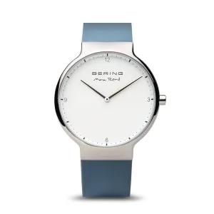 Bering Max Ren Polished Silver Blue Silicone Watch