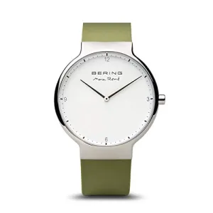 Bering Max Ren Polished Silver Green Watch