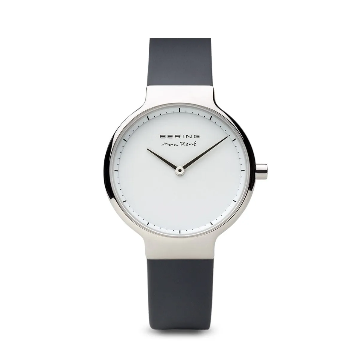 Bering Max Ren Polished Silver Silicone Watch